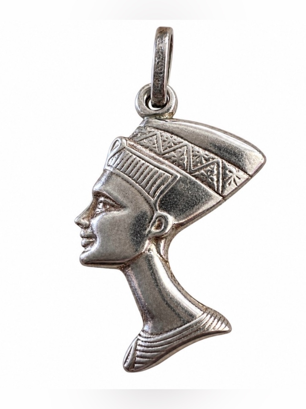 Vintage 925 Sterling Silver Nefertiti Egyptian Charm or Pendant